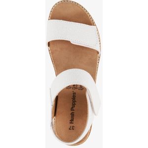 Hush Puppies leren dames sandalen met klittenband - Wit - Uitneembare zool - Maat 41