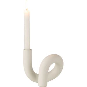 J-Line kaarsenhouder Torsie - keramiek - wit - valentijn decoratie