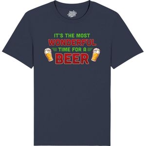 Its the most wonderful time - Foute Bier Kersttrui Kerstcadeau - Dames / Heren / Unisex Kleding - Grappige Kerst Outfit - T-Shirt - Unisex - Navy Blauw - Maat XXL