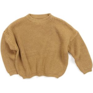 Uwaiah oversize knit sweater - Caramel Fudge - Trui voor kinderen - 104/4Y