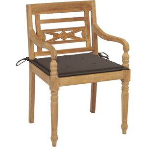 The Living Store Batavia Tuinstoelen - Hout - 55 x 51.5 x 84 cm - Weerbestendig - Inclusief kussens