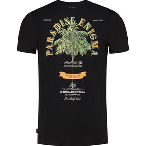 Purewhite - Heren Slim Fit T-shirt - Zwart - Maat XXL
