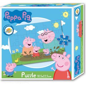 Peppa Pig puzzel - 24 stukjes - Peppa puzzle - 30 x 22 cm.