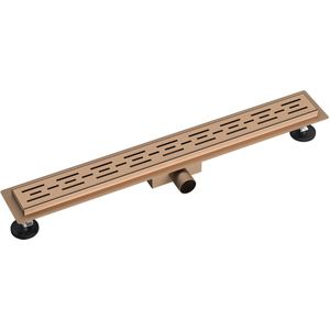 Douchegoot met Rooster - Lonis Trun - 90cm - Vloerflens - RVS - Geborsteld Koper