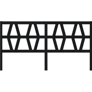 vidaXL Hoofdbord 206x4x100 cm massief grenenhout zwart - Bedonderdeel - Inclusief Houtreiniger en verfrisser