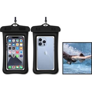 Waterdicht telefoonhoesje Universeel met Koord en Touchscreen-functie - Waterdichte Telefoonhoesjes - 100% Waterbestendige Telefoon Zak - Zwart