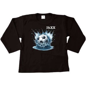 Shirt kind - Naam - Sport - Voetbal spetter - Kinder shirt met lange mouwen - Voetbal shirt met naam - Maat 122/128