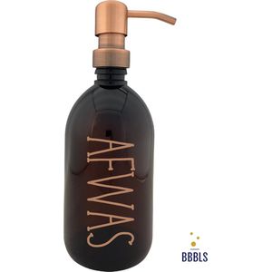 BBBLS Design Dispenser Giftset ""Zeep Shampoo Conditioner"" | Transparant Kunststof | 500ml | RVS / Metaal Pomp Goud | Zeeppomp | Zeepdispenser | Zeephouder