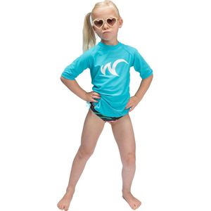 Watrflag Rashguard Malaga Kids - Turquoise - UV beschermend surf shirt lange mouw 152