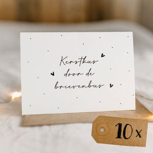 10x hippe Nederlandse kerstkaarten (A6 formaat) - kerst kaarten om te versturen - kaartenset - kaartjes blanco - kaartjes met tekst - Luxe kerstkaarten