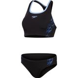 Speedo Placement 2 Piece Dames - Zwart/Blauw - Maat 38