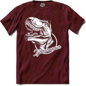Tyrannosaur | Dino - Dinosaur - Dinosauriërs - T-Shirt - Unisex - Burgundy - Maat XL
