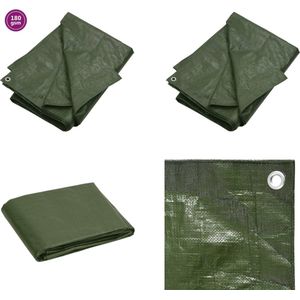 vidaXL Dekzeil 180 g/m² 3x6 m HDPE groen - Dekzeil - Dekzeilen - Tarp - Grondzeil