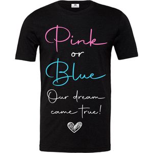 Shirt gender reveal-pink or blue our dream came true-Maat M