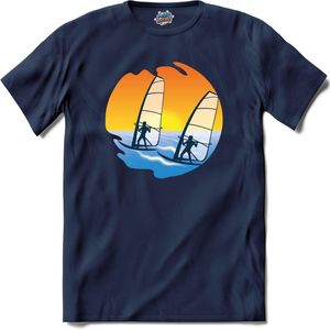 Wind Zeilen | Wind zeilen - Boot - Zeilboot - T-Shirt - Unisex - Navy Blue - Maat S