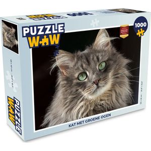 Puzzel Kat met groene ogen - Legpuzzel - Puzzel 1000 stukjes volwassenen