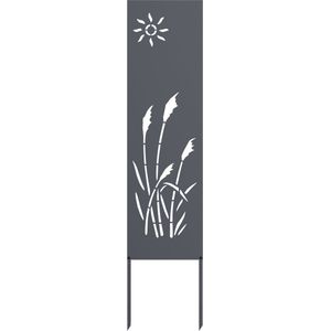 vidaXL - Tuindecoratief - paneel - Antraciet - 32 - x - 140 - cm - Koudgewalst - staal