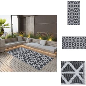 vidaXL Zwarte Tuintapijt - Dubbellaagse Jacquard - 160 x 230 cm - PP-materiaal - Buitenkeuken