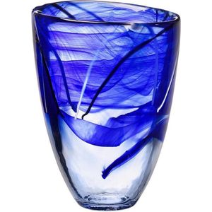 Kosta Boda Contrast Vaas blauw - H 200mm