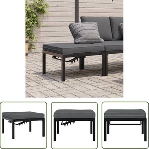 vidaXL Tuinkruk met kussen - Zwart - Aluminium Tuinkruk - Aluminium Tuinkruk - Zwarte Tuinkruk - Comfort Tuinkruk - Regolabele Tuinkruk