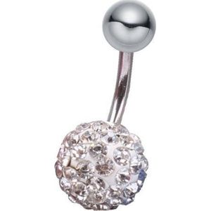 Fako Bijoux® - Navelpiercing - Disco Dots - Wit