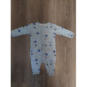 Baby new born pyjama, biologisch katoen, jongens, maat 50/56, alloverprint ""airplane