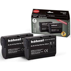 Hahnel Accu HL-EL15HP 2 pak voor o.a Nikon Z6,Z7,D7500, D850,D780