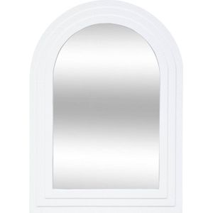 Spiegel Arch hout crème - 30 x 41 cm - houten spiegel - decoratieve spiegels - hangend - staand