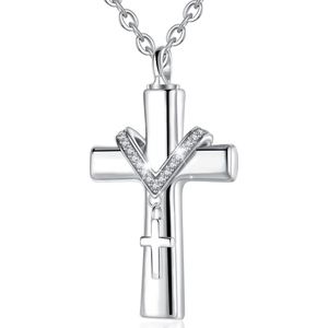 Ashanger Zilver Kruis met kruisje & ketting sterling 925 | Zilveren assieraad