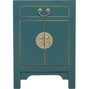 Fine Asianliving Chinees Nachtkastje Teal - Orientique Collectie B42xD35xH60cm Chinese Meubels Oosterse Kast
