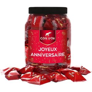 Cote d'Or Mini Bouchée chocolade met opschrift ""Joyeux Anniversaire!"" - chocolade verjaardagscadeau - melkchocolade met praliné - 500g