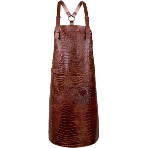 Xapron - New York Caiman Schort met Schouderbanden XL Leer - Leer - Bruin