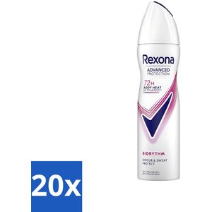 Rexona - Deodorant Spray - Advanced Protection - Biorythm - Anti-Transpirant & Perspirant - 150ml - Bulkverpakking - 20 stuks
