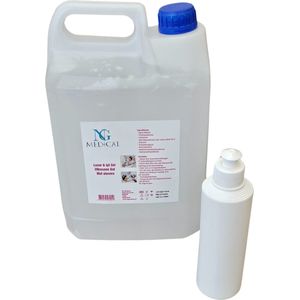 ULTRASOUND GEL 5000 ml LASER GEL met Aloë vera - ipl gel - Diode ontharing gel + 250ml tube - Cosmetische Gel NG Medical - Galon - Tijdelijke Actie Prijs.