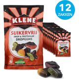 Klene Dropgums - drop & fruitsmaak - suikervrij - 110g x 12