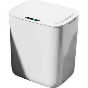 Prullenbak - Smart Prullenbak - Badkamer Accessoires - 18 Liter - Afval scheiden - Op Batterij - Slimme Sensor - Elektrische Afvalbak - Kleur Wit