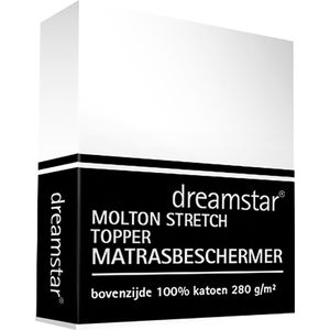 Dreamstar Hoeslaken Topper Molton Stretch de Luxe 280 gr 80x200 t/m 100x220