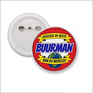 Button Met Speld 58 MM - Officieel De Beste Buurman Van De Wereld