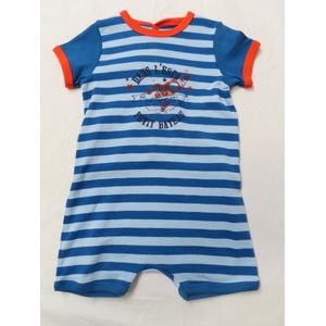 Petit Bateau - Combi kort - Jongens - Streep blauw / blauw - 6 maand 67