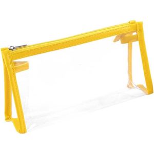 Allecto Plus - Pennenetui Opbergdoos Transparant Geel - Opbergorganizer voor School en Kantoor - Modern Design - Cadeau voor Studenten