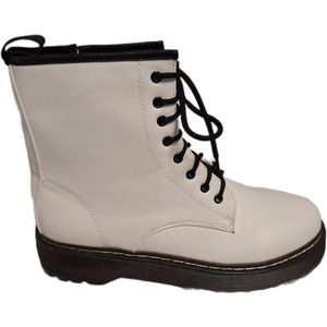 JUMEX-WHITE- IMITATIELEER VETERBOOTS STYLE MAAT 41