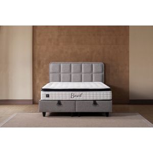 BSS Bedding Future - Bed Boxspring Set - Complete Boxspring - 180x200 - Slaapkamerbed - 1 x Matras met Topper - 2 x Bedbox - 1 x Hoofdbord