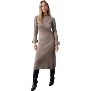 Trendyol Mink Midi Gebreide Boucle-Jurk Twoaw25El00049