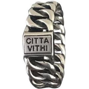 Schitterende Zilveren CITTA VITHI Buddha Ring- zeg ""JA"" tegen een Betere Wereld 18.50 mm. (maat 58)