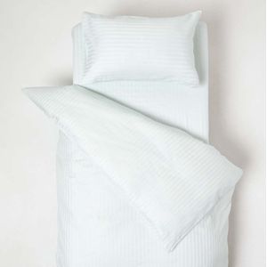 Homescapes kinderbedlinnen aqua, 120 x 150 cm - met satijnen strepen, 100% Egyptisch katoen