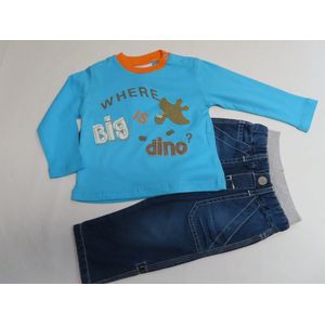 Ensemble - Jongens - Turquoise / blauw - Dino - 6 maand 68