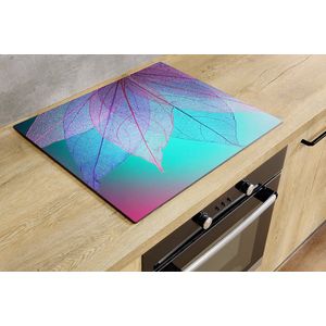 Inductiebeschermer - Kleurrijk abstract blad - 76x52 cm - Inductiebeschermer - Inductie Afdekplaat Kookplaat - Inductie Mat - Anti-Slip - Keuken Decoratie - Keuken Accessoires