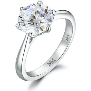 Ella - 18k Witgouden Solitair Moissanite Verlovingsring - 3 karaat