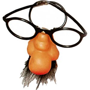 Chaks Fopneus/Fun bril met neus en snor - voor volwassenen - one size - Verkleed gekke artikelen