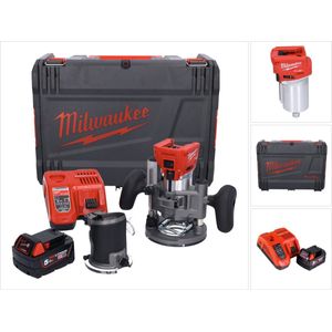 Milwaukee M18 FTR-501X accu bovenfrees 18 V borstelloos + 1x accu 5.0 Ah + lader + bovenfreesmodules + HD doos